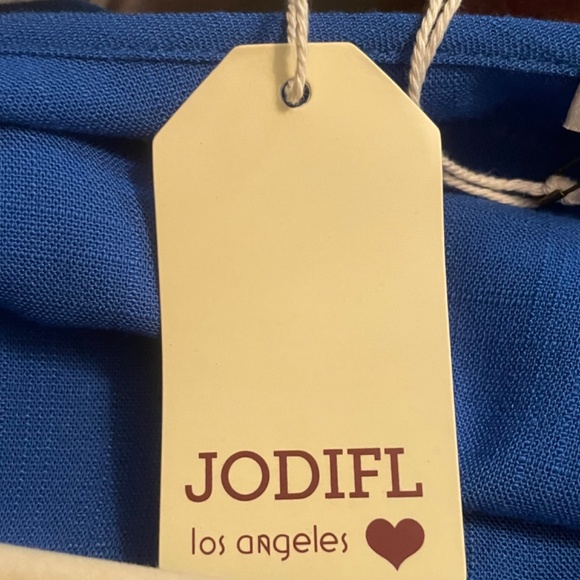 JODIFL Blue Fringe Midi Shift Dress with Fringe & Coin Embellishments Size LNWT - Picture 6 of 8